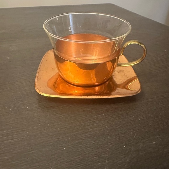 Elegant Copper Glass Tea Cup Set - Picture 3 of 7